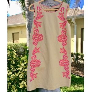 Embroidered Shift Dress